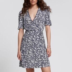 & Other Stories Navy and White Floral Mini Dress